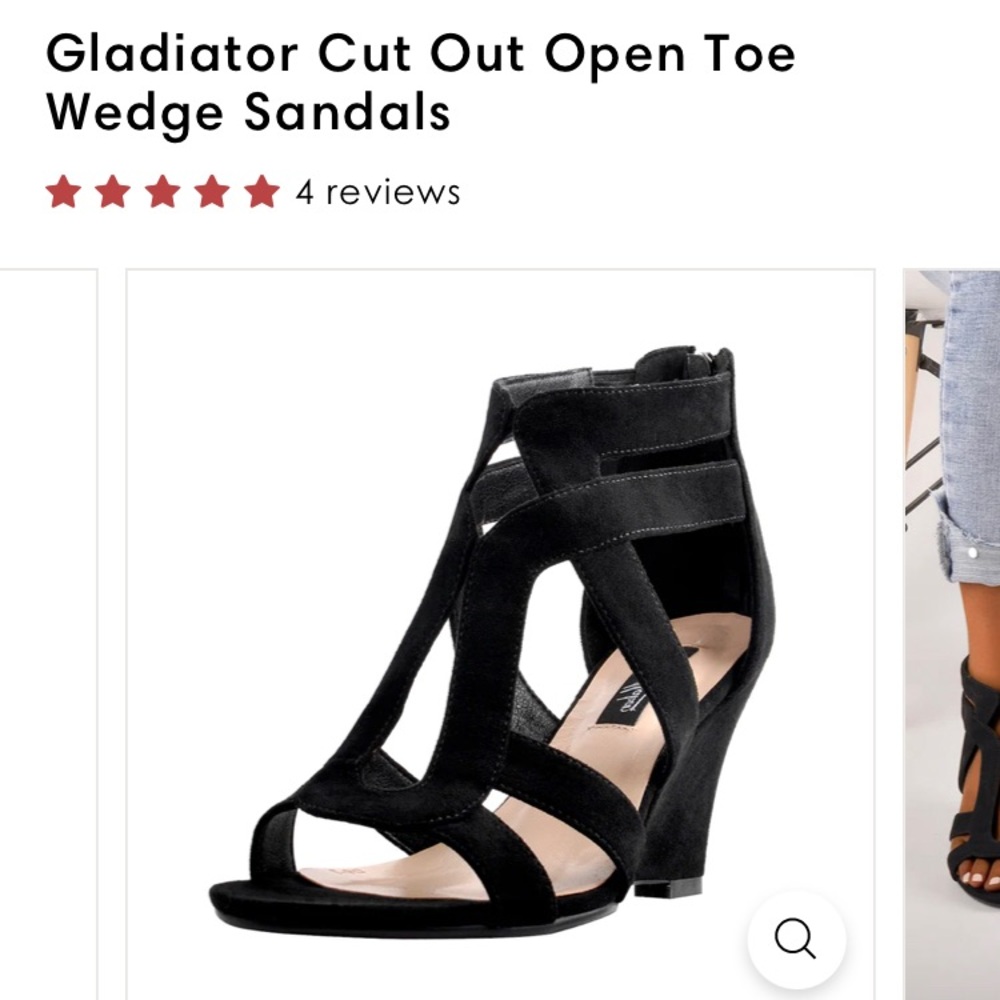 Gladiator Cut Out Open Toe Wedge Sandals